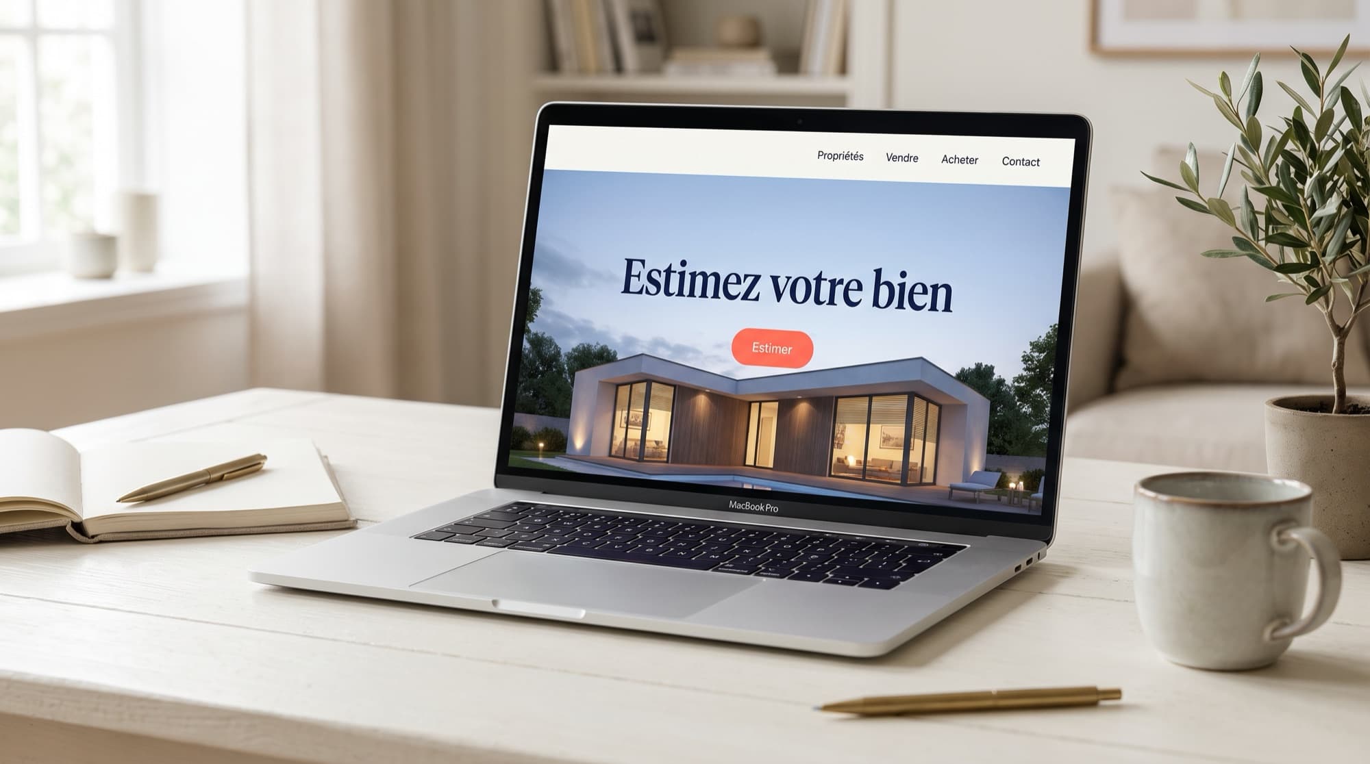 Site internet d'agence immobilière à Quimper conçu par BZH 3D, pensé pour générer des demandes d'estimation