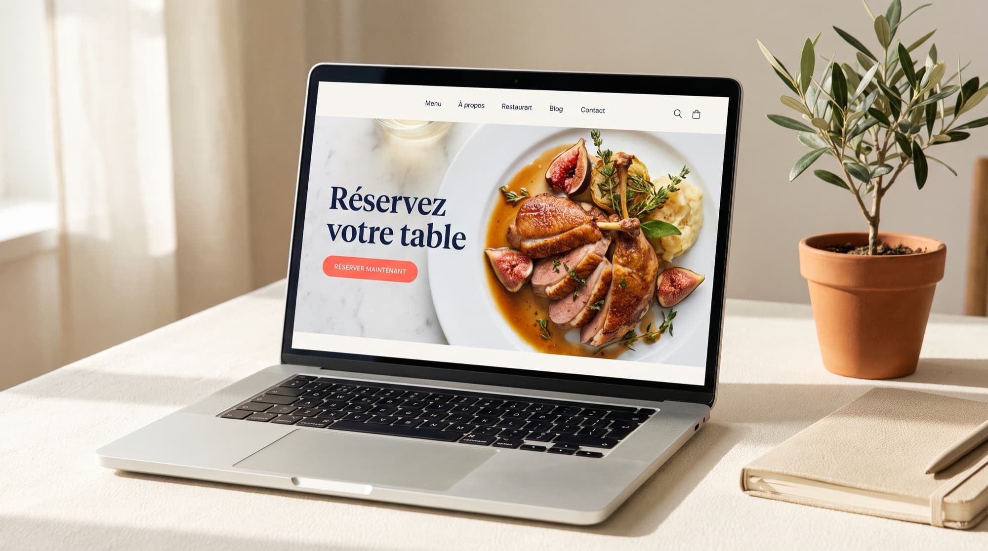 Site internet de restaurant à Quimper conçu par BZH 3D, pensé pour générer des réservations