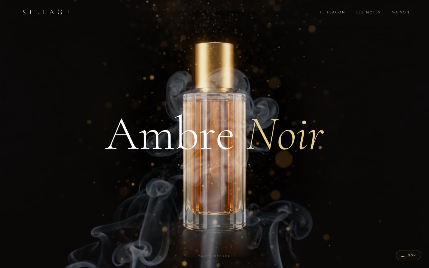 Aperçu du site SILLAGE · Parfum de luxe sur ordinateur