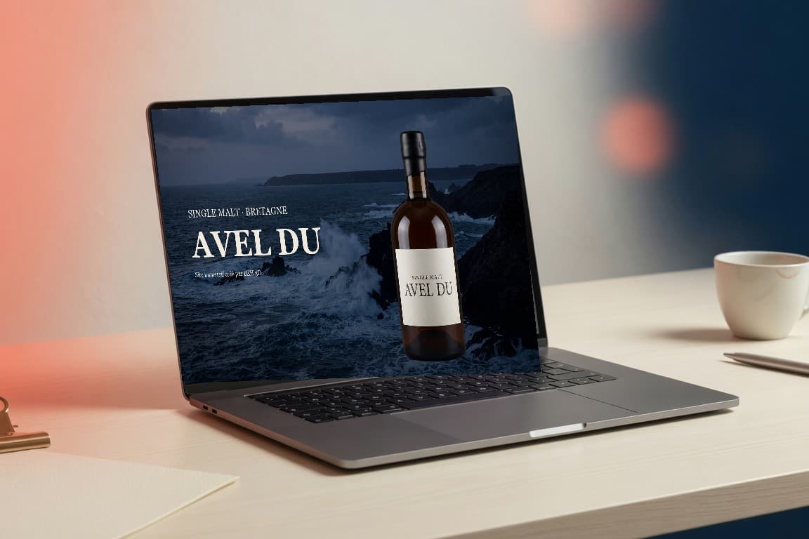 Création de site internet Spiritueux · Single malt — AVEL DU · Whisky breton | BZH 3D, agence web à Quimper