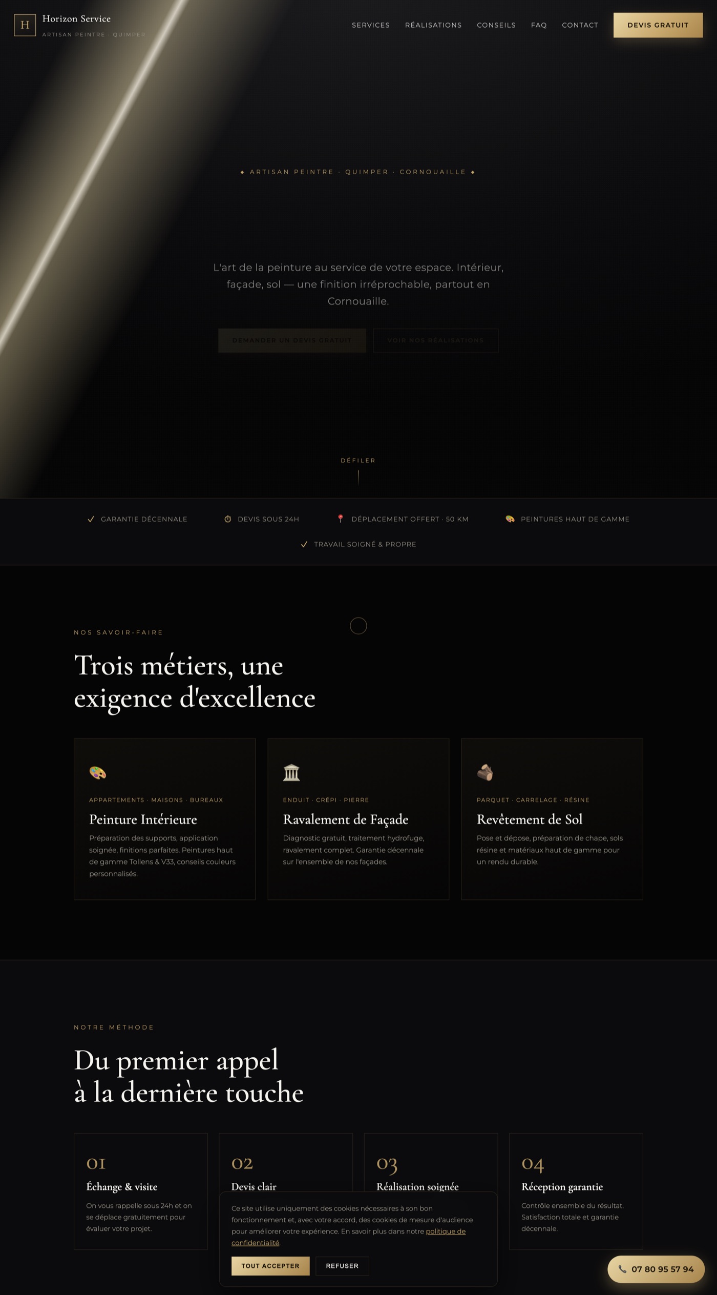 Aperçu du site Horizon Service · Artisan Peintre sur ordinateur