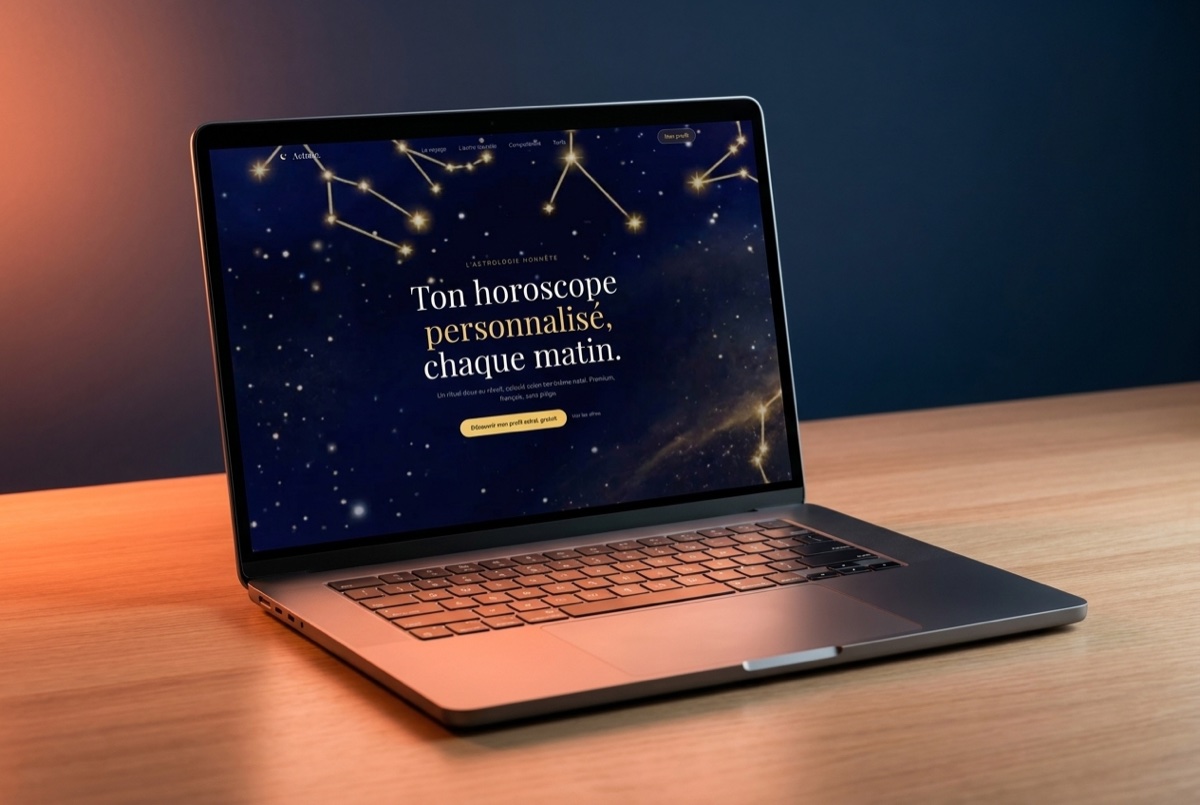 Création de site internet Astrologie · Application — Astrale · Astrologie premium | BZH 3D, agence web à Quimper